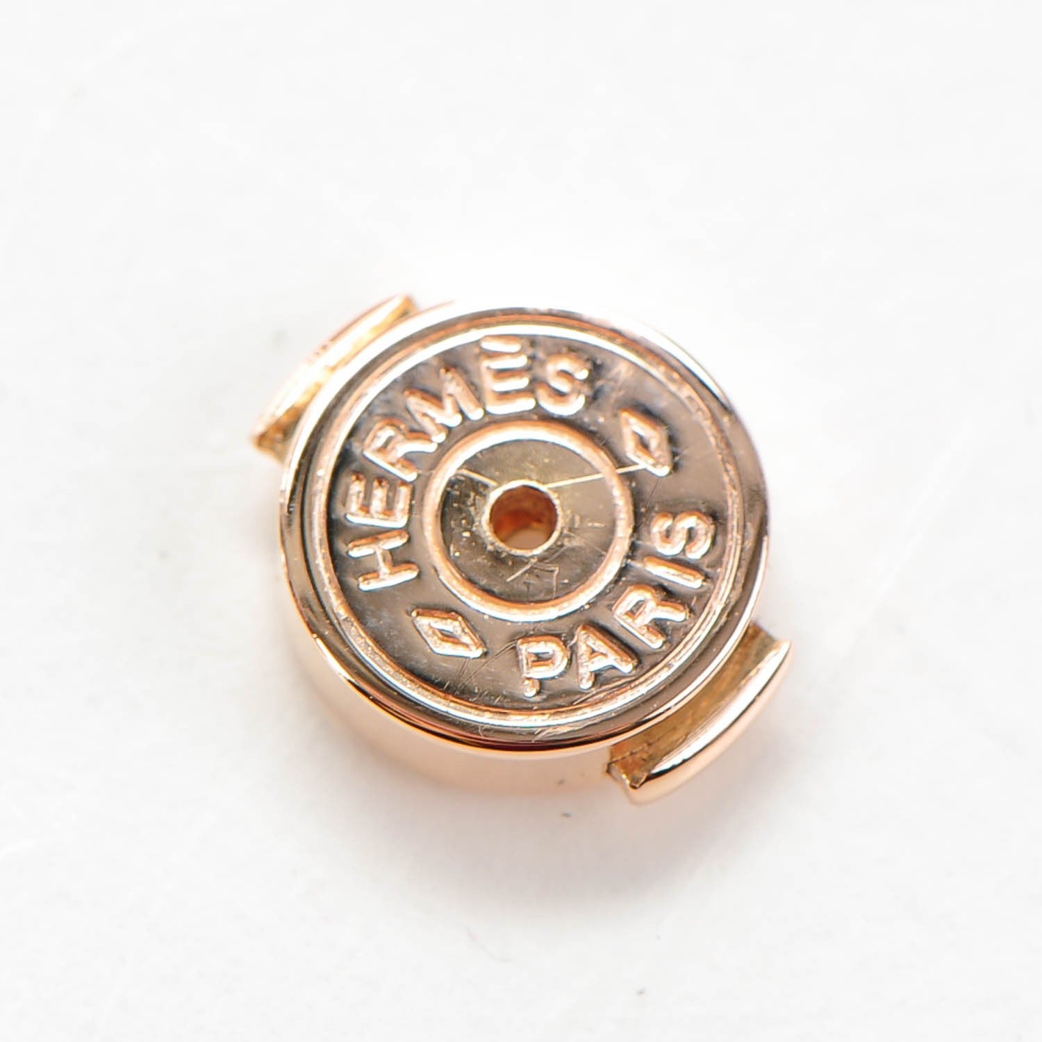 Hermes Rose Gold Lacquered Pop H Earrings Navy Bleu 5 of 7