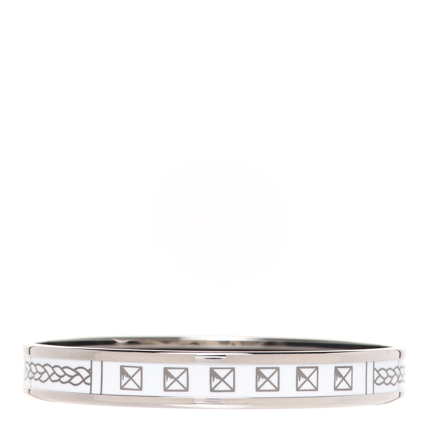 Enamel Printed Narrow Le Cles Bracelet 65 Platine White