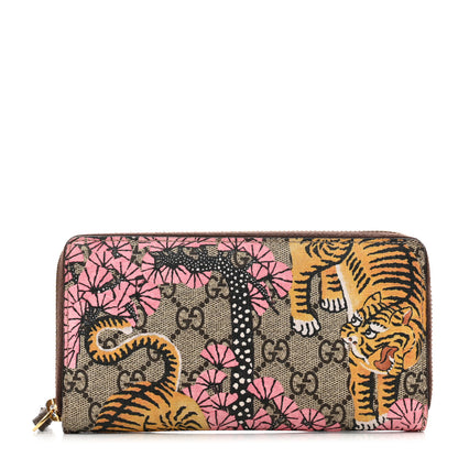 Gucci GG Supreme Monogram Bengal Zip Around Wallet Beige Pink 1 of 8