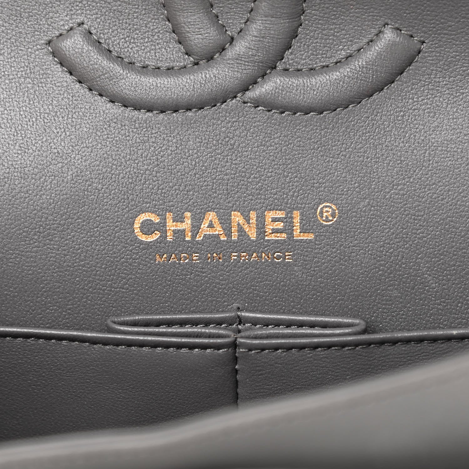 Chanel Lambskin Quilted Medium Double Flap Dark Grey 6 of 12