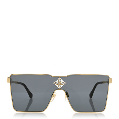 Louis Vuitton Acetate Swarovski Crystal Cyclone Sunglasses Z1700U Gold 2 of 8