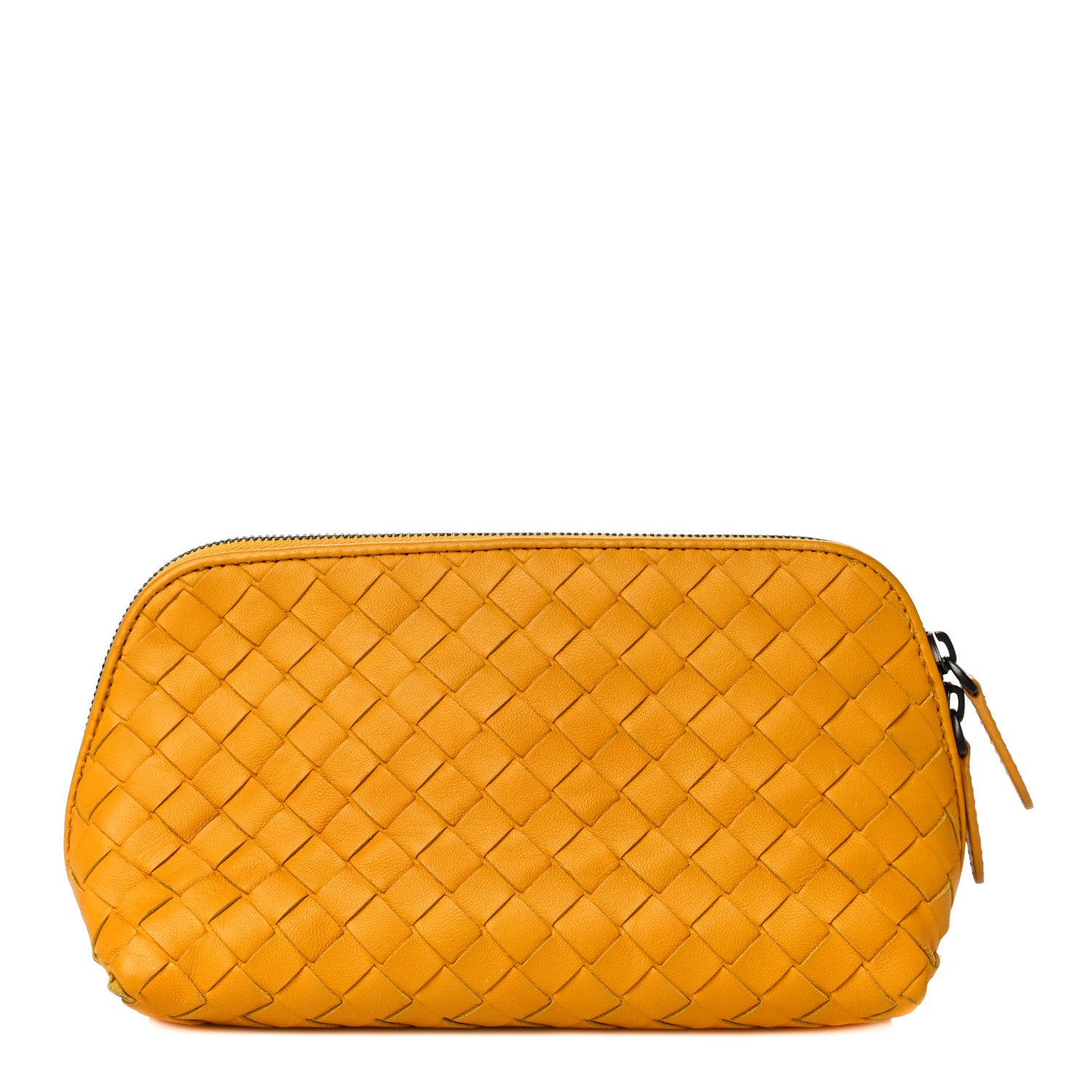 Bottega Veneta Nappa Intrecciato Cosmetic Pouch Yellow 1 of 11