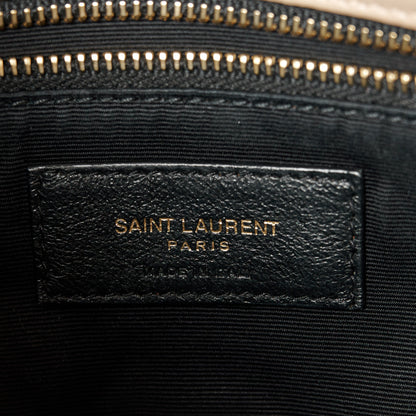Saint Laurent Lambskin Quilted Toy Loulou Puffer Monogram Chain Satchel Dark Beige 7 of 11