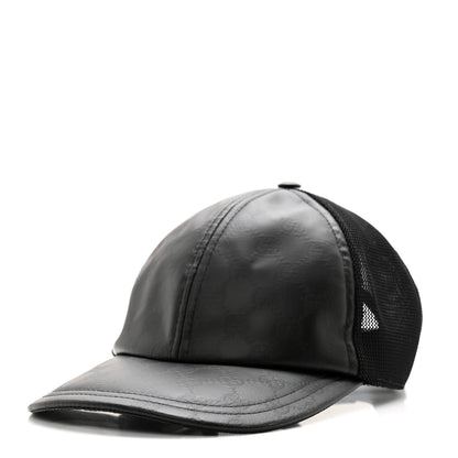 Gucci Calfskin Mesh GG Tennis Embossed Baseball Hat L Black 1 of 10