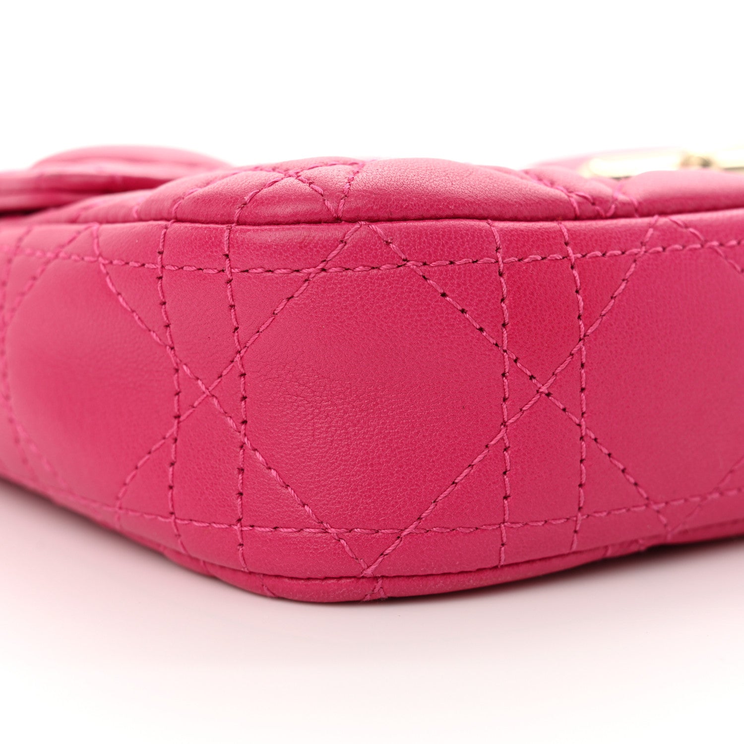 Christian Dior Lambskin Cannage Miss Dior Promenade Pouch Fuchsia 9 of 11