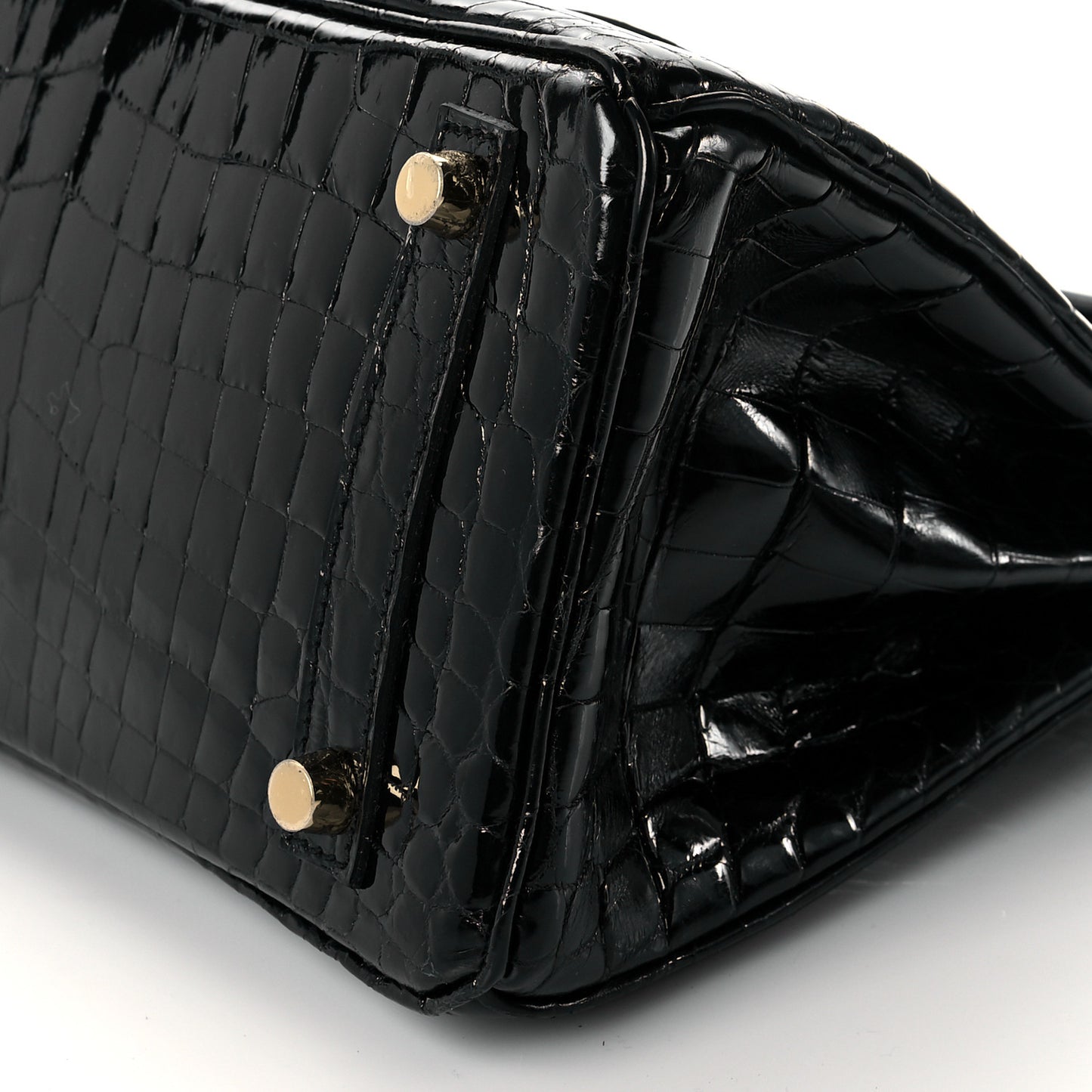 Shiny Niloticus Crocodile Birkin 25 Black