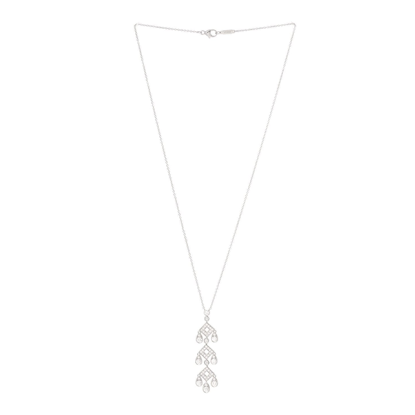 Platinum Diamond Jazz Pagoda Pendant Necklace