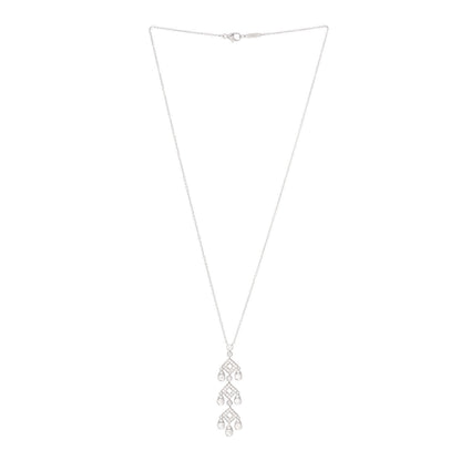 Tiffany Platinum Diamond Jazz Pagoda Pendant Necklace 3 of 5