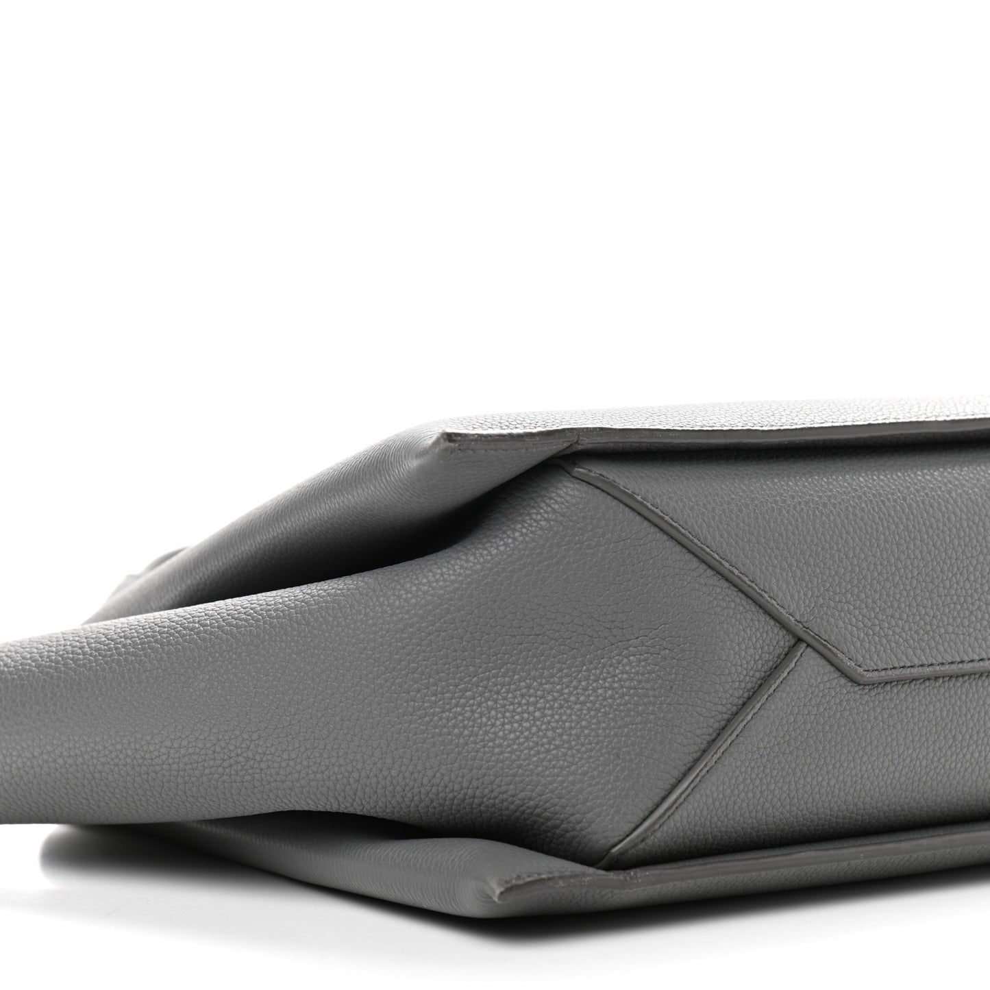 Baby Grained Calfskin Medium Tri-Fold Bag Grey