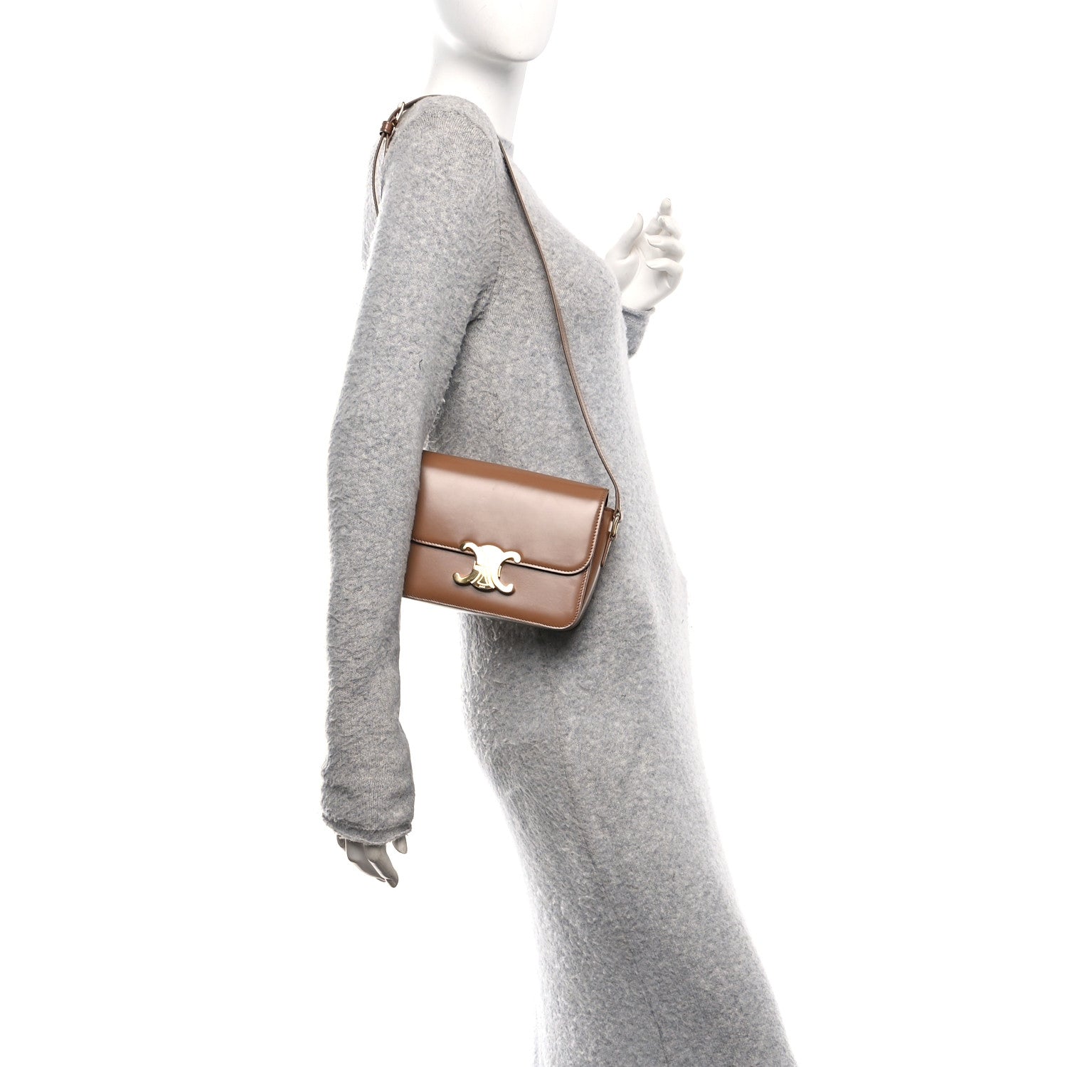 Celine Shiny Calfskin Teen Triomphe Bronze 2 of 10