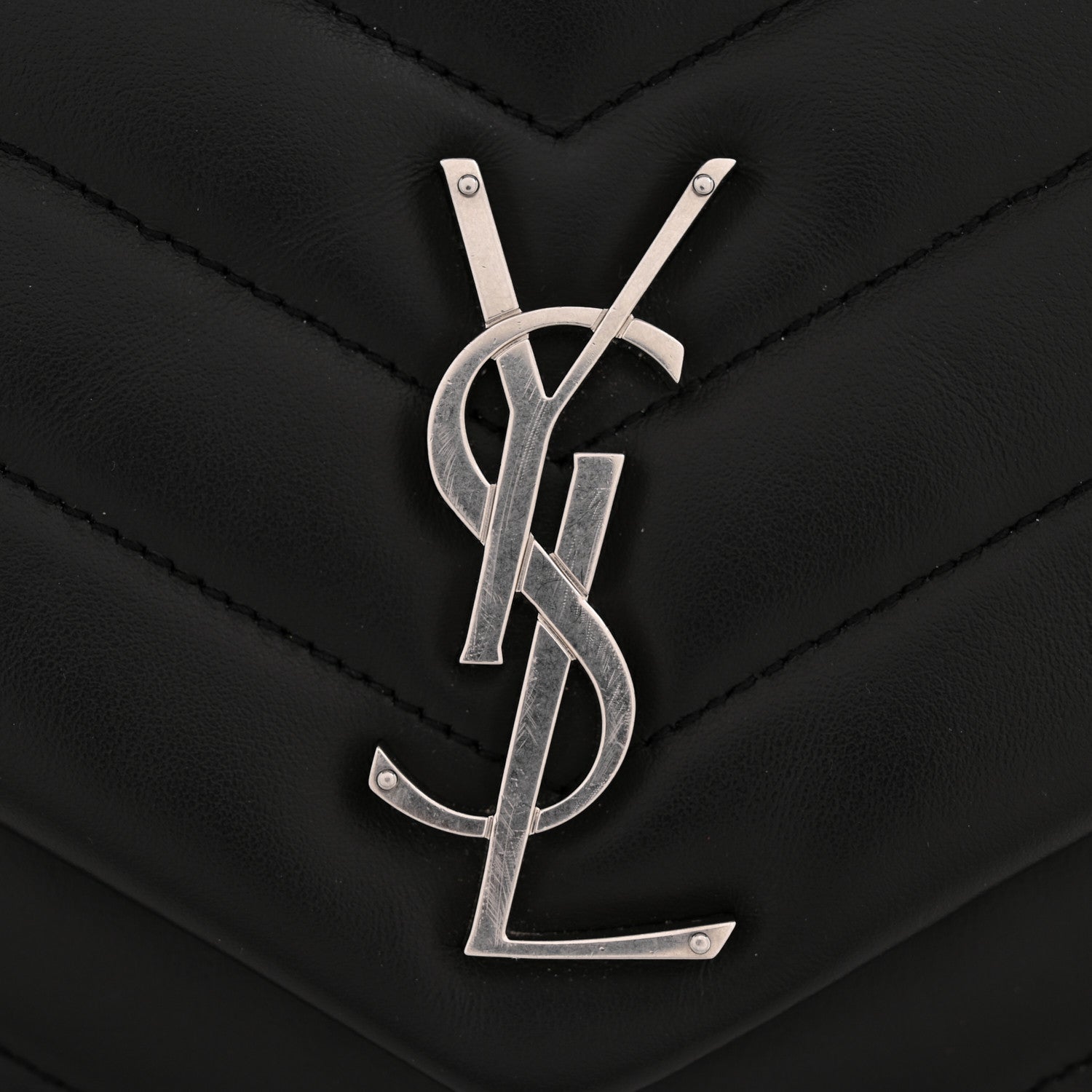 Saint Laurent Calfskin Y Quilted Monogram Medium Loulou Chain Satchel Black 13 of 13