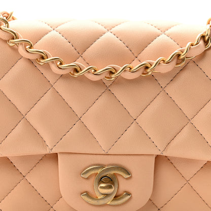 Chanel Lambskin Quilted Mini Rectangular Flap Beige 8 of 11