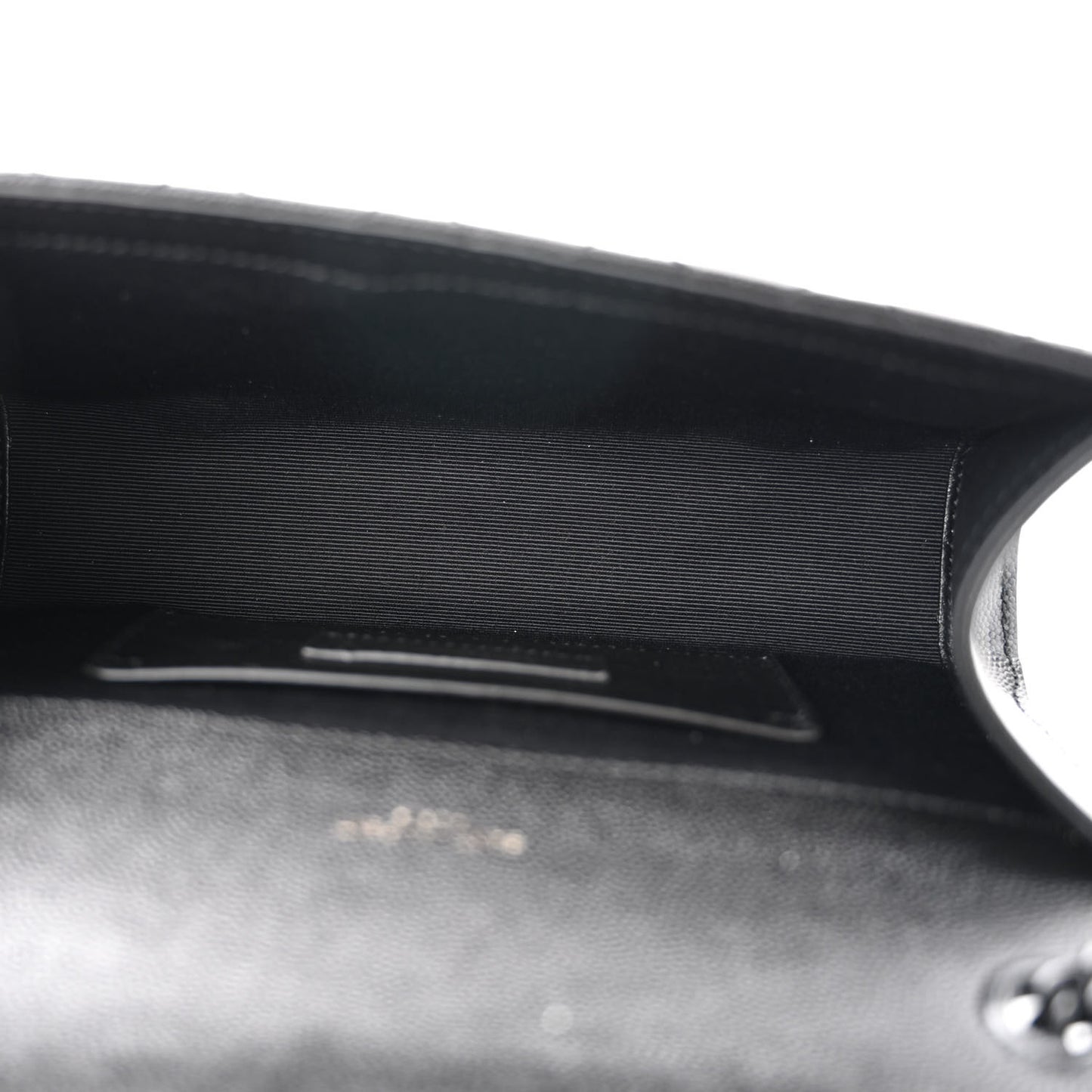 Grain De Poudre Textured Mixed Matelasse Triquilt Small Monogram Monochrome Satchel Black