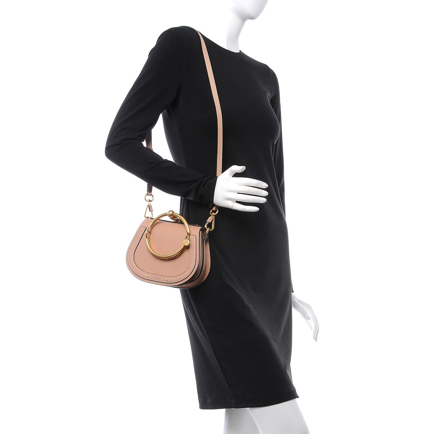 Chloe Calfskin Suede Small Nile Bracelet Bag Biscotti Beige 2 of 7