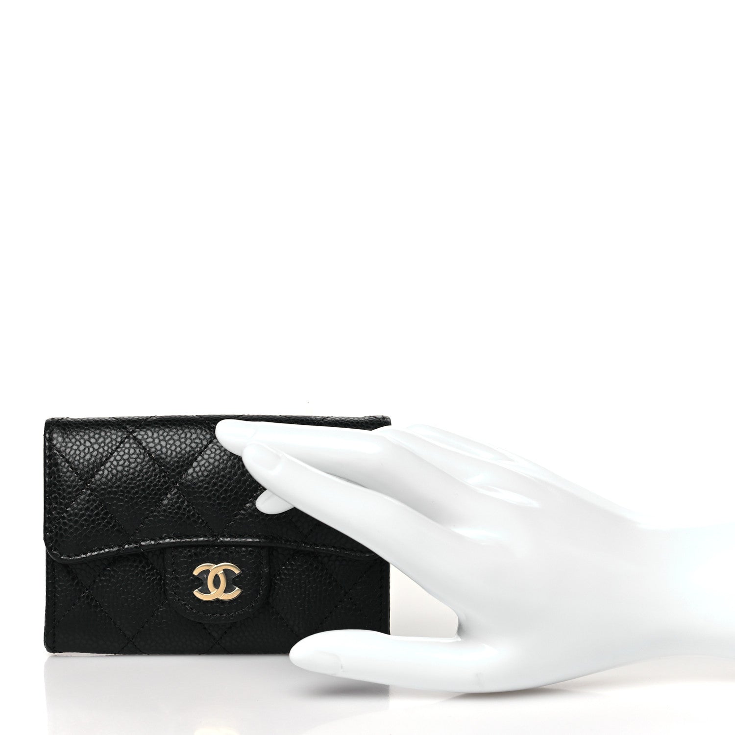 Chanel Caviar Quilted Flap Card Holder Wallet Black 2 of 10