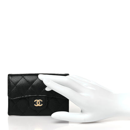 Chanel Caviar Quilted Flap Card Holder Wallet Black 2 of 10