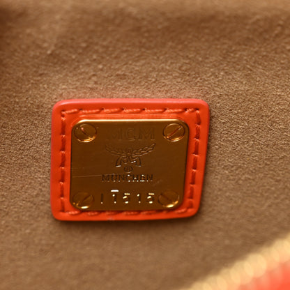 MCM Visetos Patent Mina Crossbody Pouch Cognac Orange 8 of 11