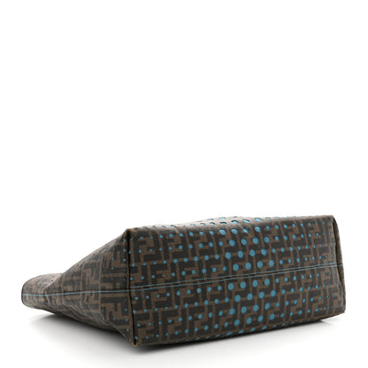 Fendi Zucca Spalmati Perforated Medium Roll Tote Tobacco Pavone 4 of 16