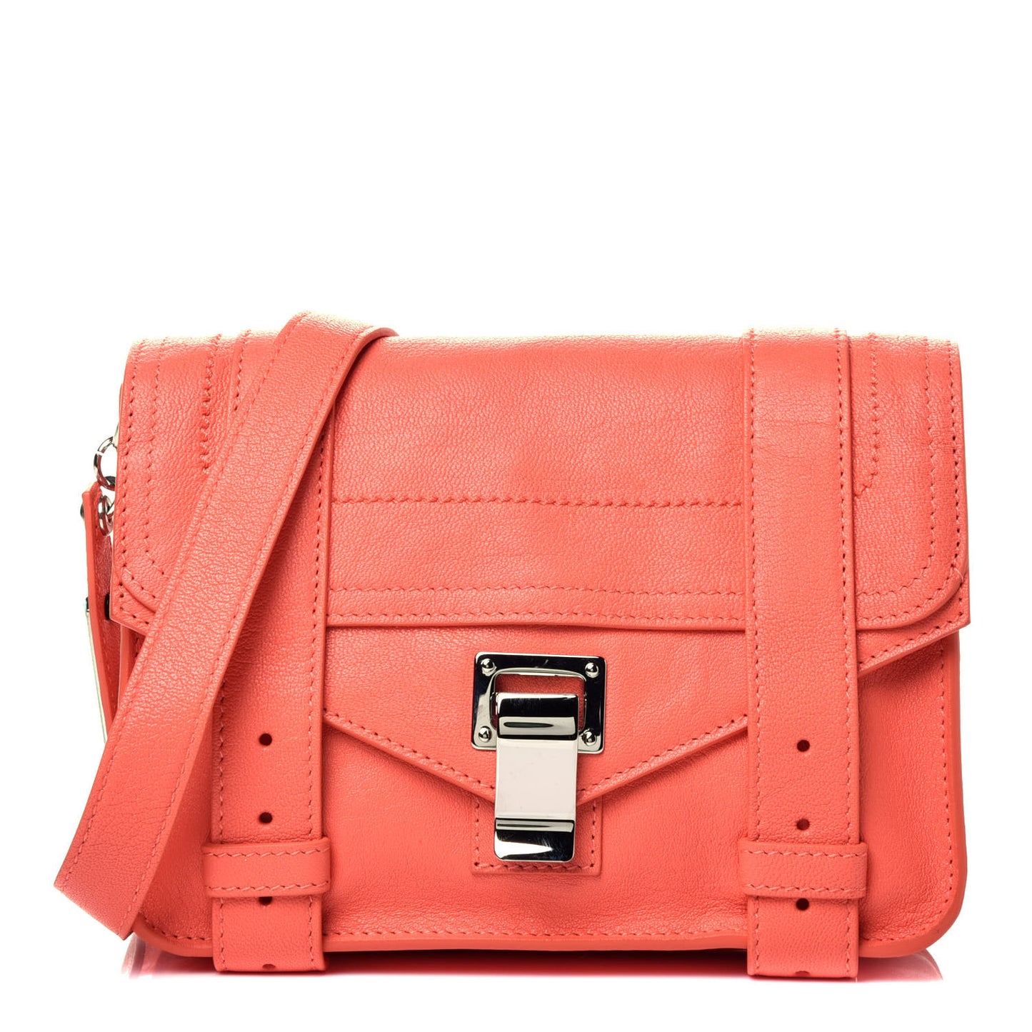 Lambskin PS1 Mini Crossbody Bag Neon Coral