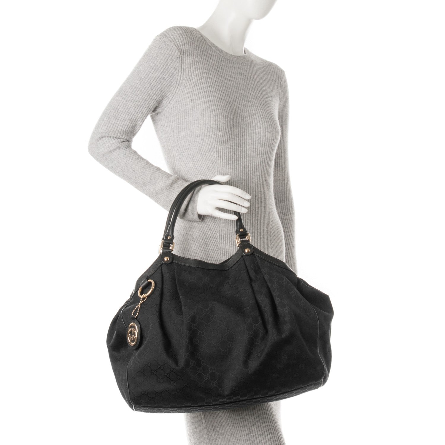 Gucci Monogram Large Sukey Tote Black 2 of 11