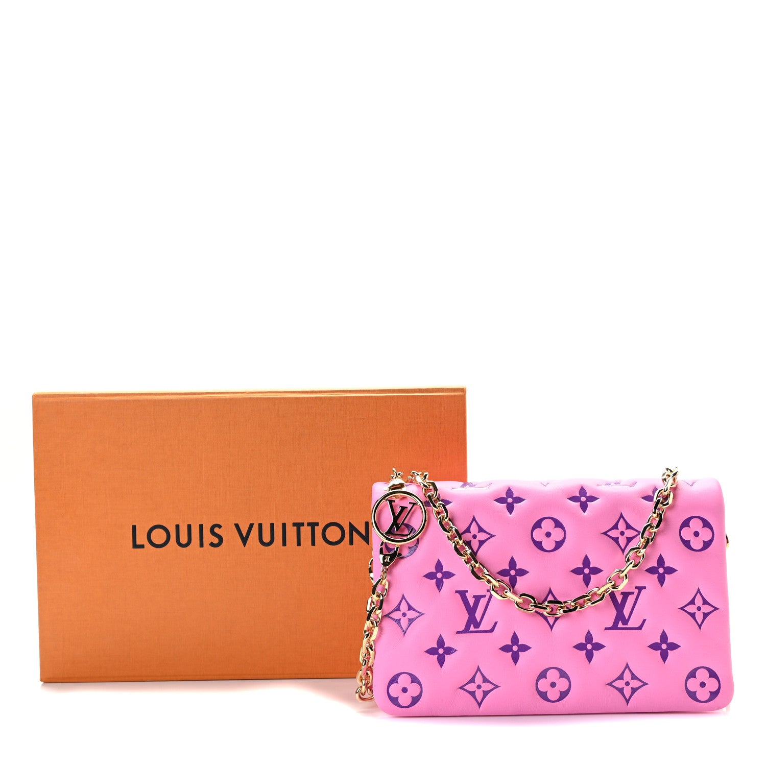Louis Vuitton Lambskin Embossed Monogram Vuittamins Pochette Coussin Rose Violet 5 of 8