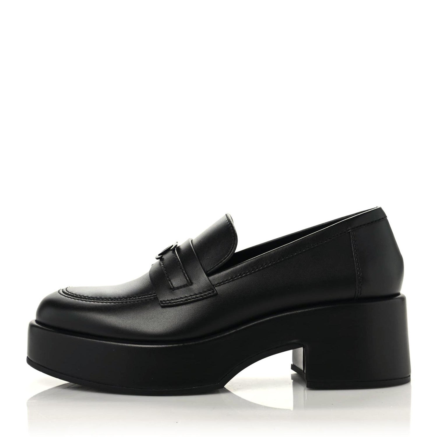 Chanel Calfskin CC Platform Loafers 40 Black 1 of 11