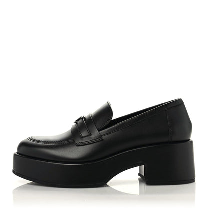Chanel Calfskin CC Platform Loafers 40 Black 1 of 11