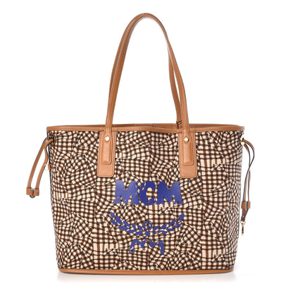 MCM Visetos Medium Liz Reversible Shopper Tote Cognac 4 of 10