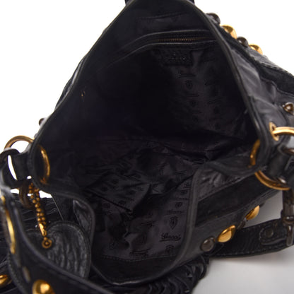 Gucci Calfskin Suede Fringe Babouska Hobo Black 5 of 11