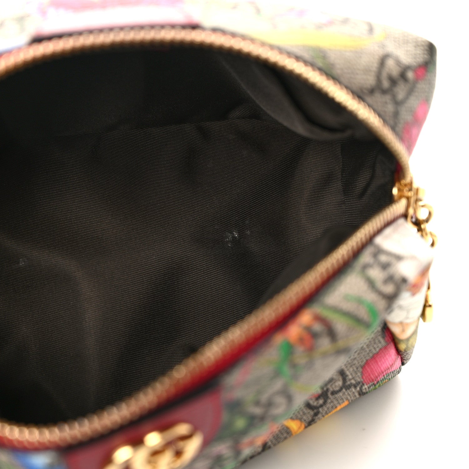 Gucci Soft GG Supreme Monogram Flora Calfskin Medium Ophidia Cosmetic Case Beige Ebony Multicolor Rosso 8 of 9