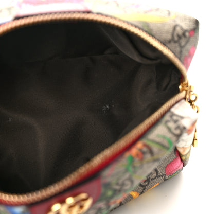 Gucci Soft GG Supreme Monogram Flora Calfskin Medium Ophidia Cosmetic Case Beige Ebony Multicolor Rosso 8 of 9