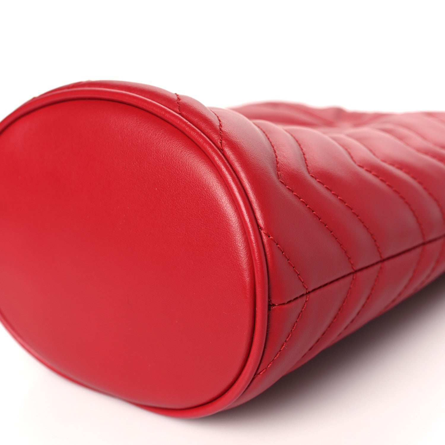 Gucci Calfskin Matelasse Mini GG Marmont 2.0 Bucket Bag Hibiscus Red 10 of 10