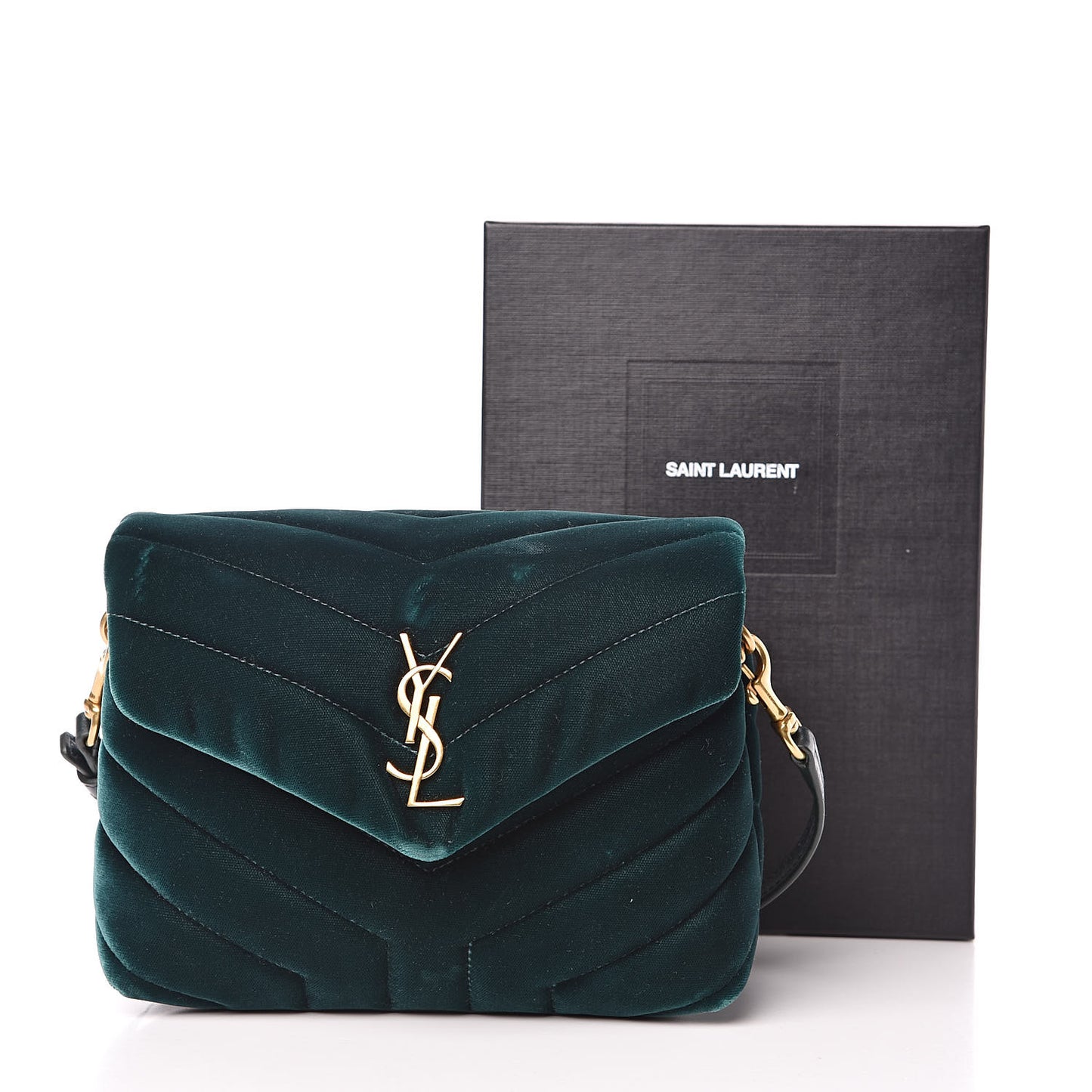 Velvet Y Quilted Monogram Toy Loulou Chain Satchel Dark Ottanio