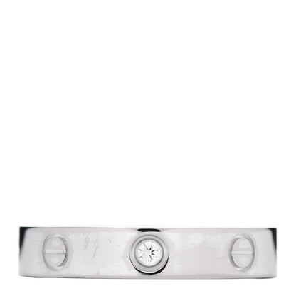 Cartier 18K White Gold Diamond 4mm LOVE Wedding Band Ring 55 7.25 1 of 6