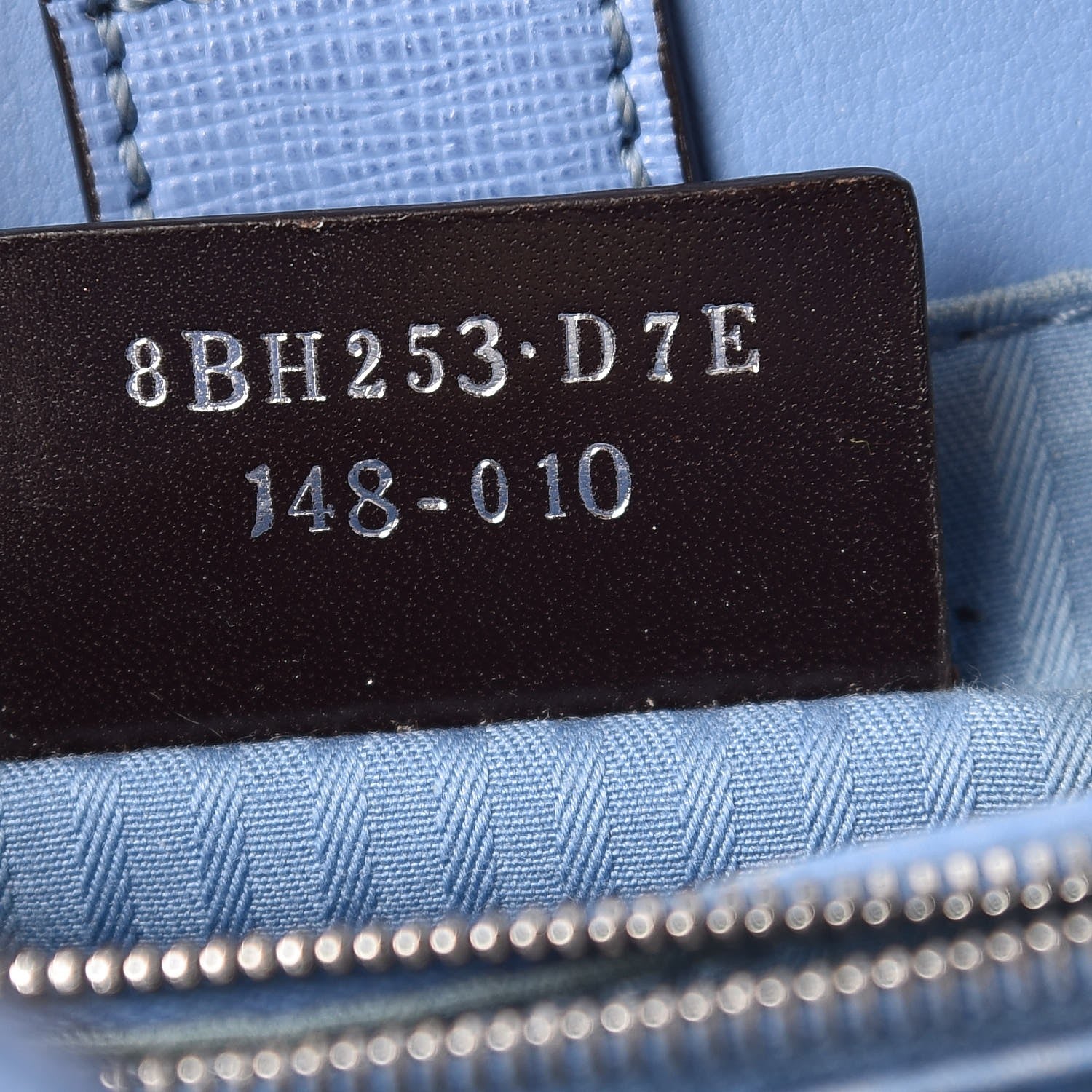 Fendi Vitello Elite Flamingo Petite 2Jours Tote Azzurro Nebula 7 of 15