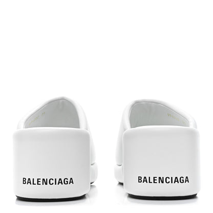 Balenciaga Smooth Nappa Logo Rise Wedge Sandals 39 White Black 4 of 10