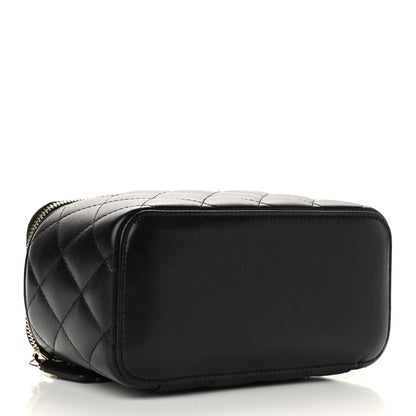 Chanel Lambskin Quilted Small Vanity Case With Chain Black 4 of 9