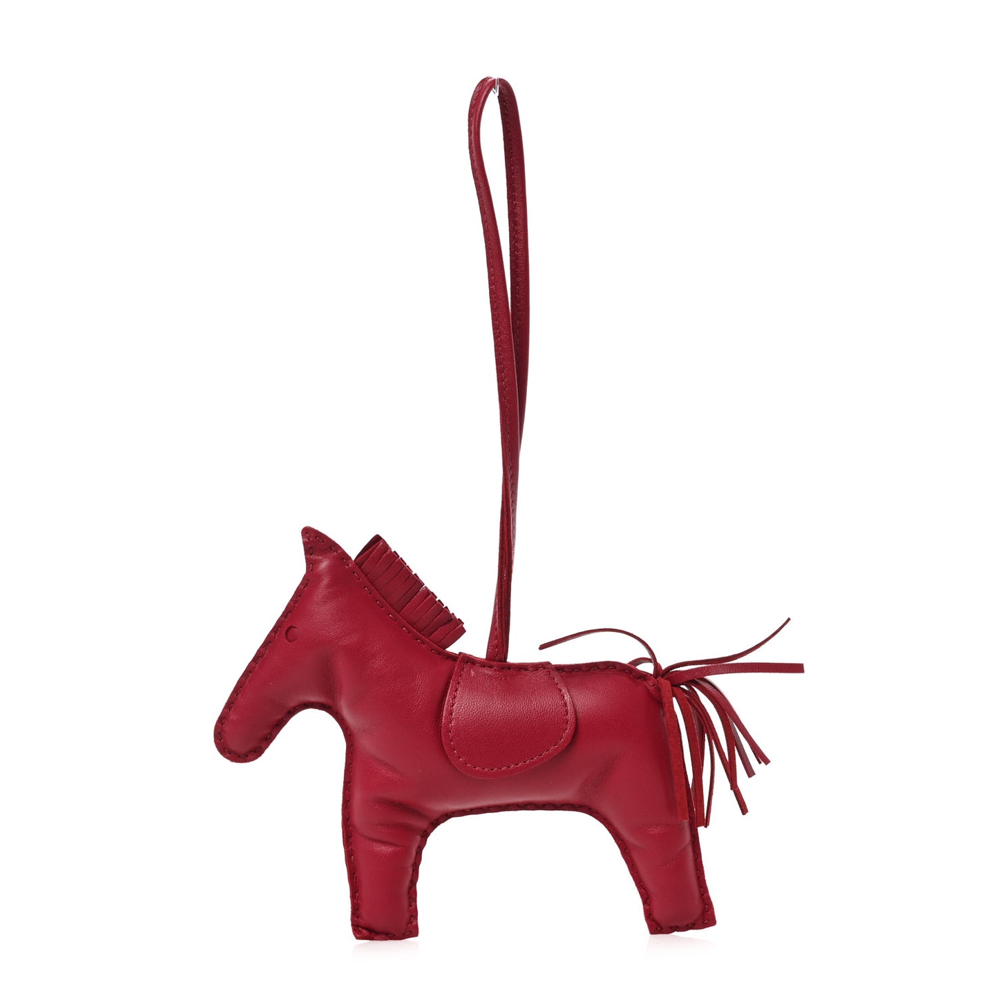Milo Lambskin Grigri Rodeo Horse Bag Charm GM Rubis