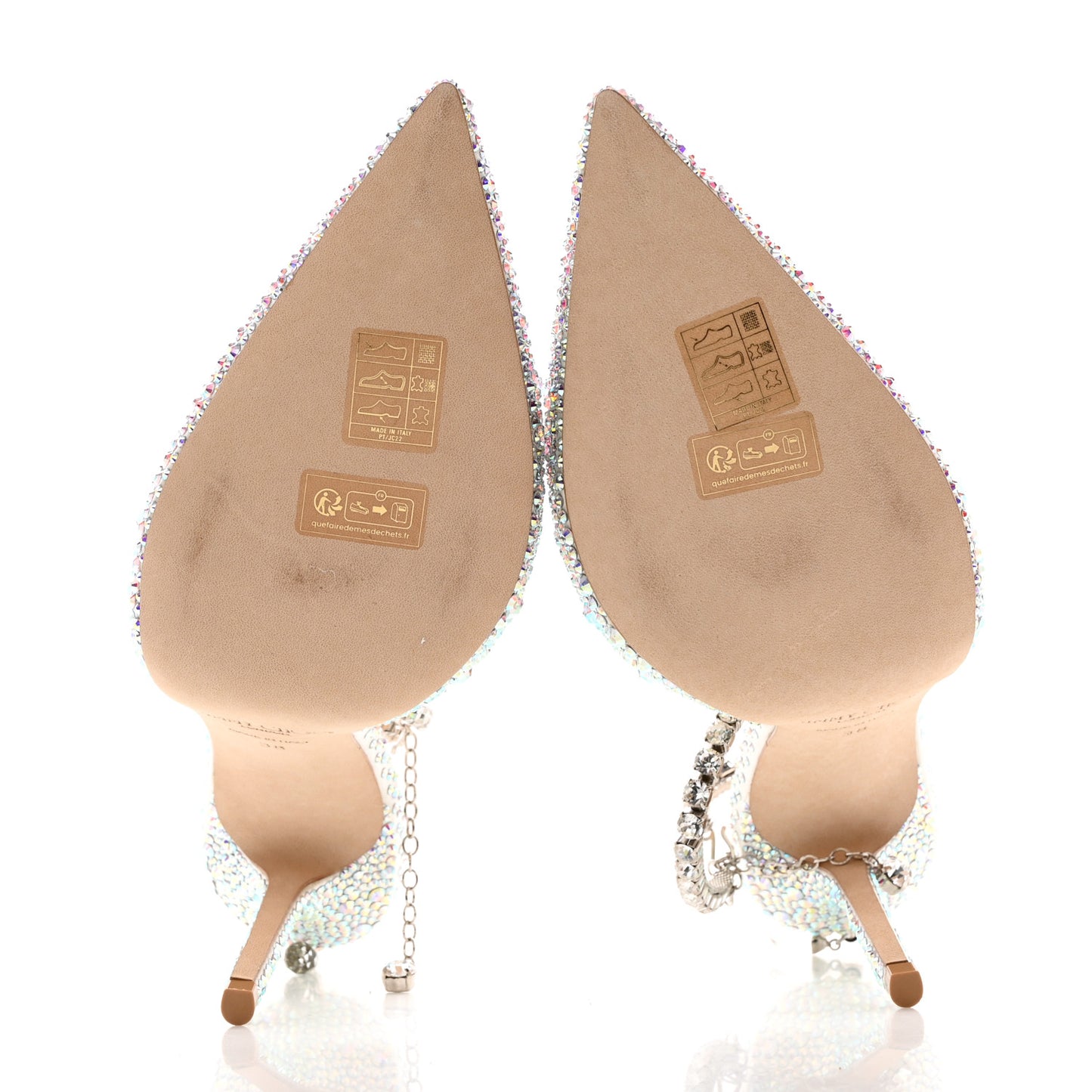 Satin Crystal Saeda 100 Pumps 38 Ivory