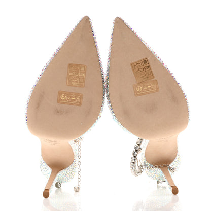 Jimmy Choo Satin Crystal Saeda 100 Pumps 38 Ivory 5 of 8