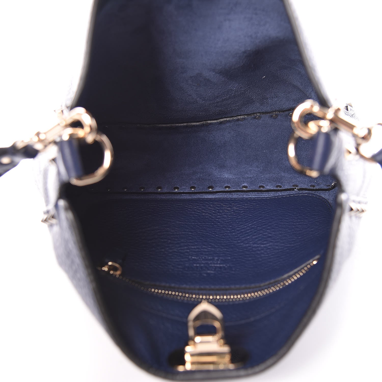 Valentino Garavani Calfskin Small Rockstud Flip-Lock Messenger Bag Blue 5 of 9