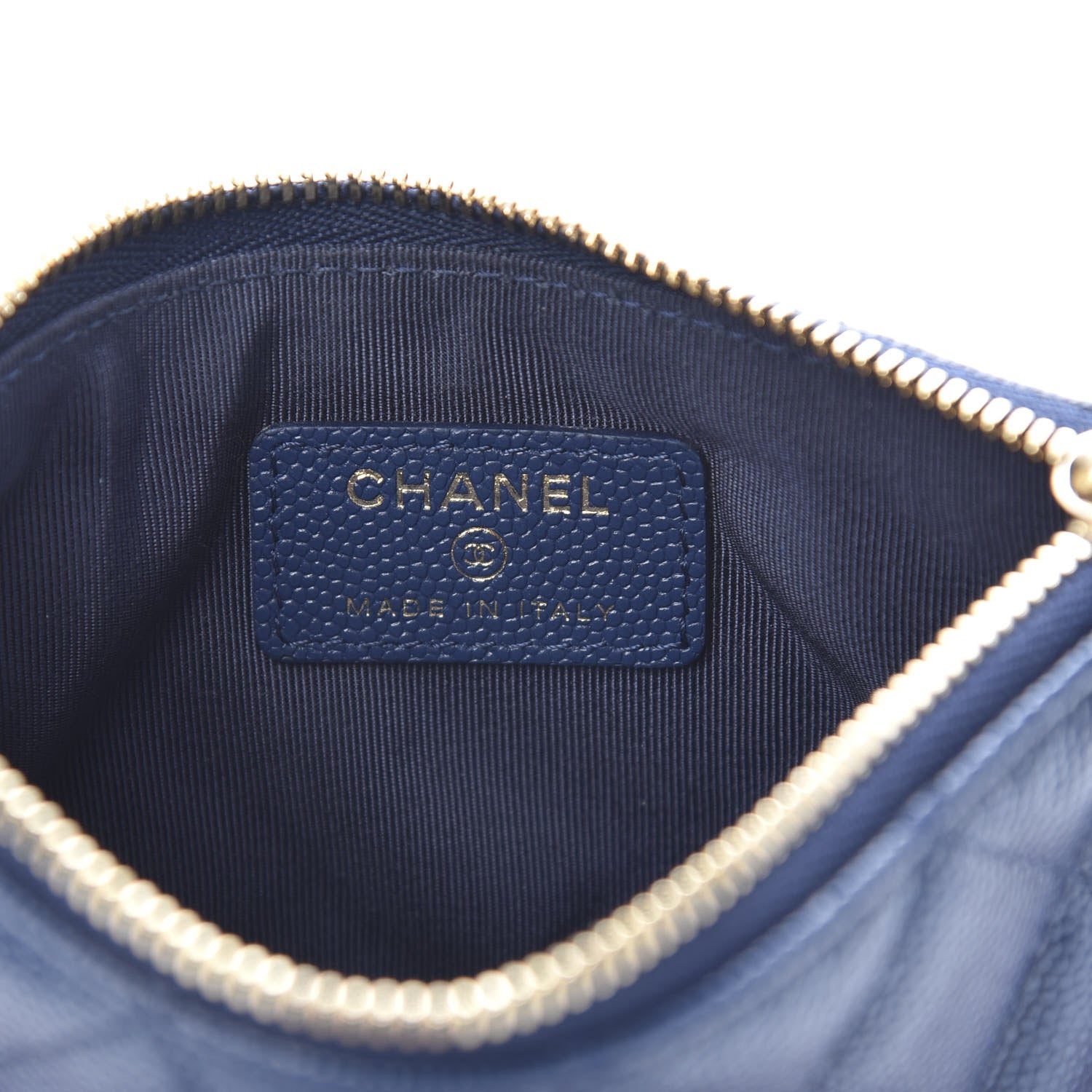 Chanel Caviar Quilted Small Cosmetic Case Navy 6 of 8
