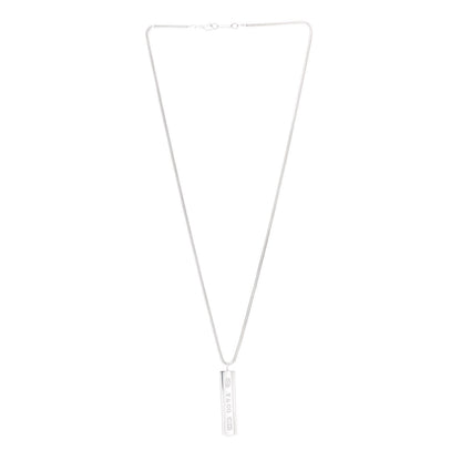 Tiffany Sterling Silver 1837 Bar Pendant Necklace 3 of 7