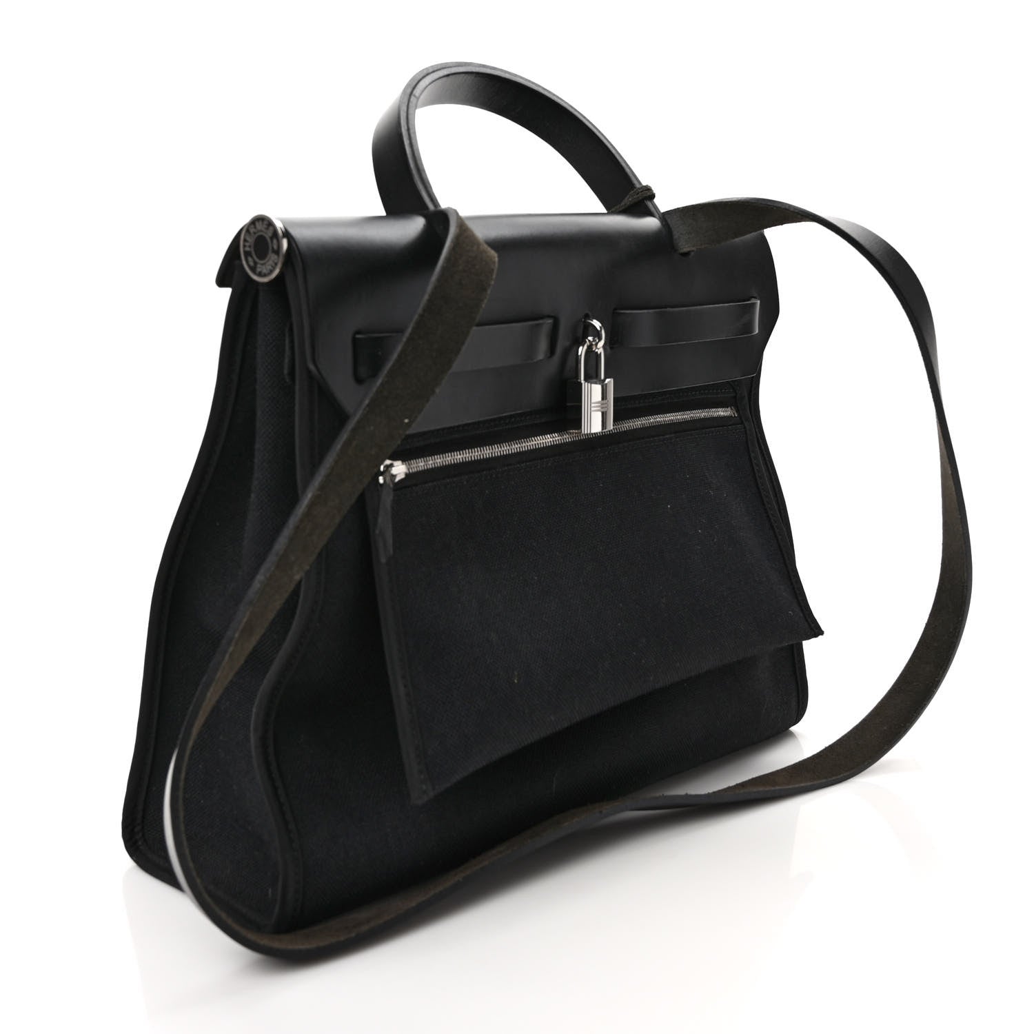 Hermes Military Toile Vache Hunter Herbag Zip PM 31 Black 4 of 11