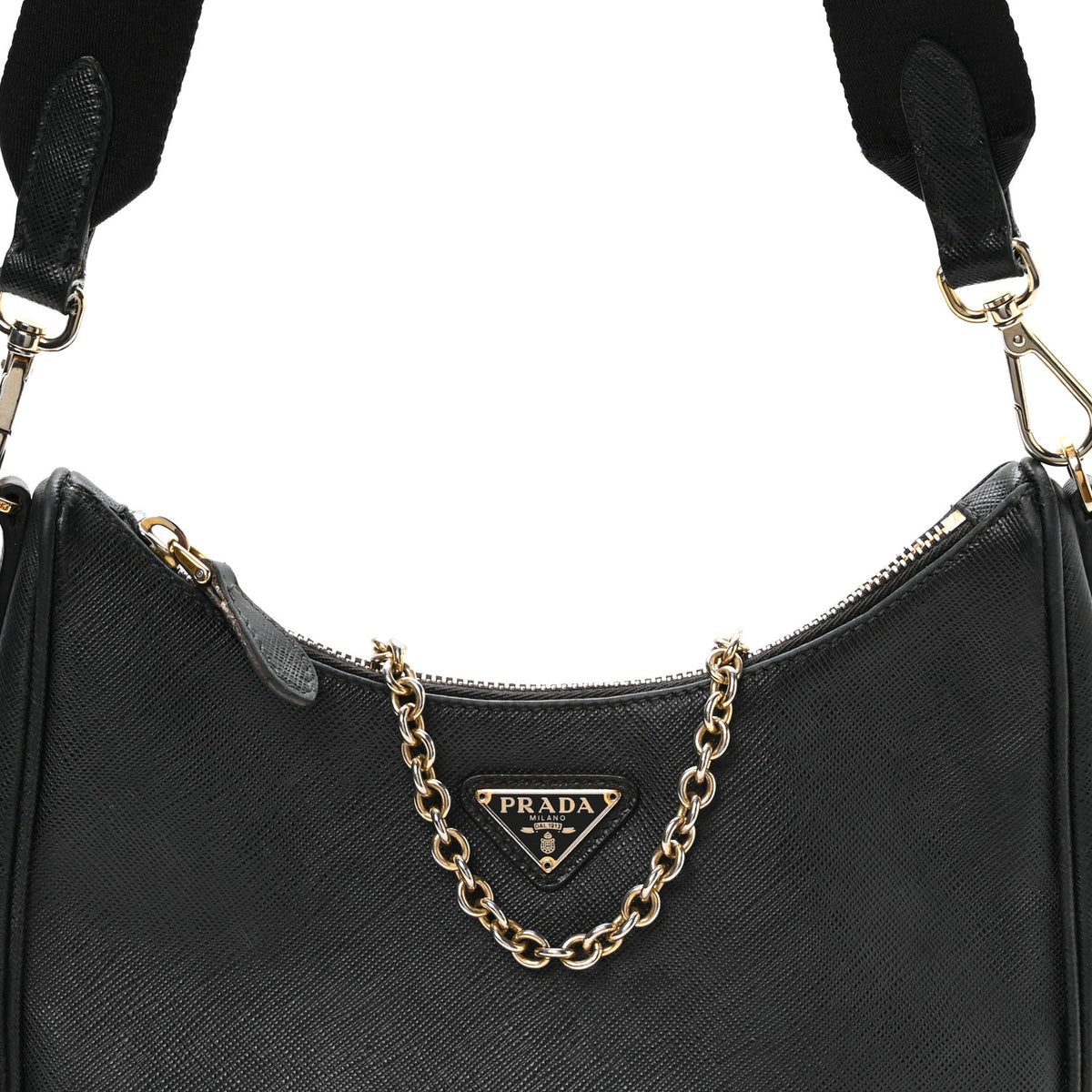 Saffiano Lux Re-Edition 2005 Shoulder Bag Black