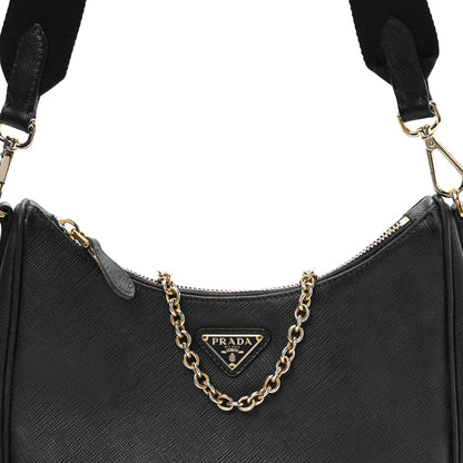 Prada Saffiano Lux Re-Edition 2005 Shoulder Bag Black 10 of 14