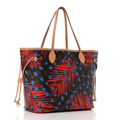 Louis Vuitton Monogram Jungle Dots Neo Neverfull MM Coquelicot Denim 4 of 11