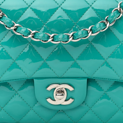 Chanel Patent Quilted Medium Double Flap Turquoise 8 of 15