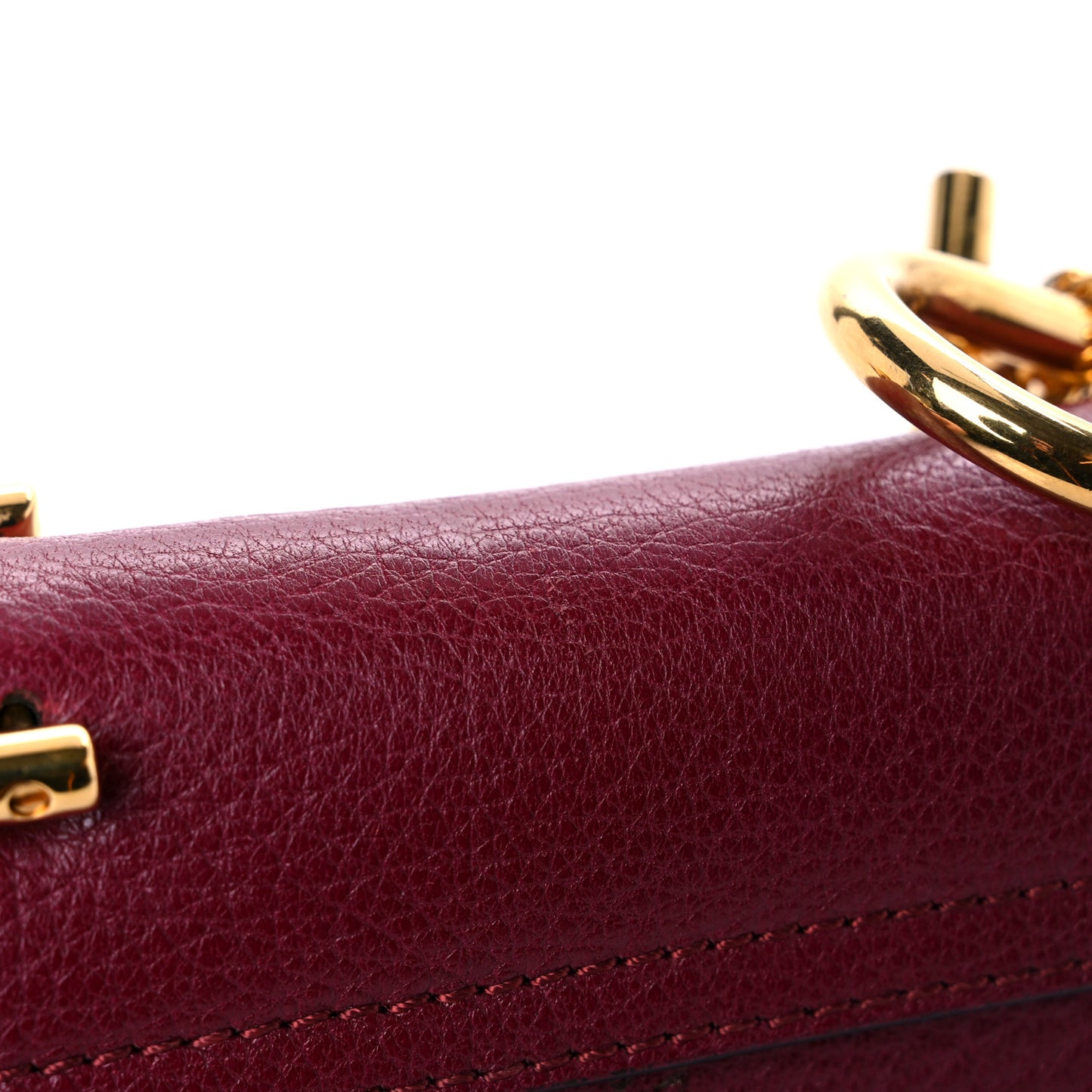Grained Lambskin Mini Drew Shoulder Bag Wine Purple