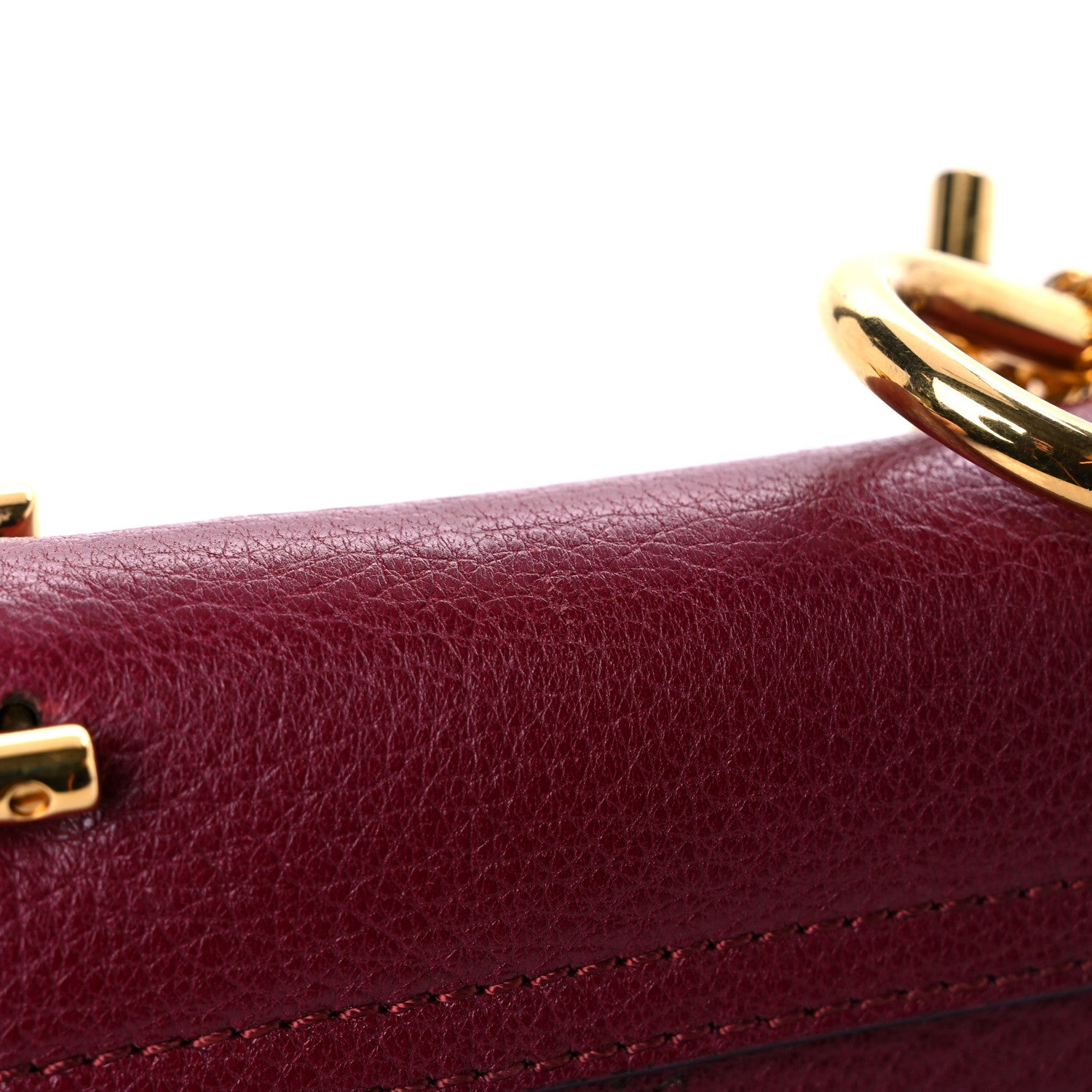 Chloe Grained Lambskin Mini Drew Shoulder Bag Wine Purple 15 of 15